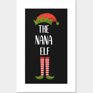 Matching Family Christmas Group Elf Gift - The Nana Elf - Funny Pajama Christmas Holiday Posters and Art